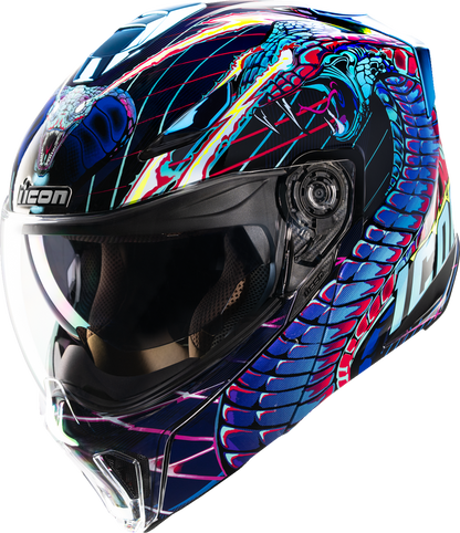 ICON Threshold™ Modular Helmet - Synthwave Lazer Cobra - Blue - XS 0100-2728
