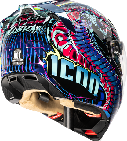 ICON Threshold™ Modular Helmet - Synthwave Lazer Cobra - Blue - XS 0100-2728