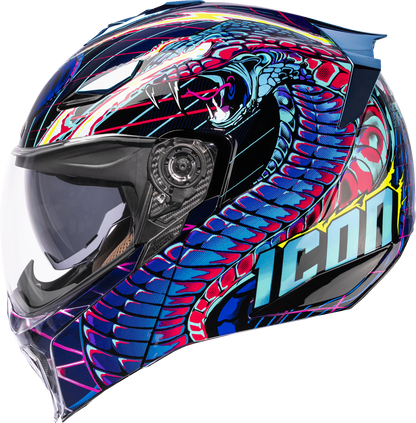ICON Threshold™ Modular Helmet - Synthwave Lazer Cobra - Blue - 2XL 0100-2733