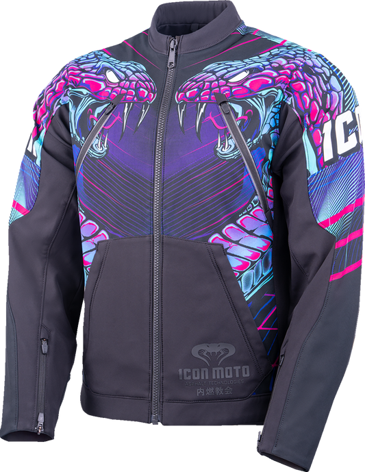 ICON Synthwave Merc3 Lazer Cobra™ Jacket - Black - XL 2820-7783