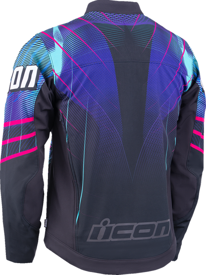 ICON Synthwave Merc3 Lazer Cobra™ Jacket - Black - Large 2820-7782
