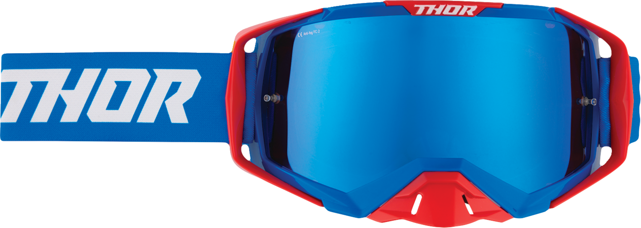 THOR Activate Goggle - Flite - Red/White/Blue - Blue Mirror Lens 2601-3709
