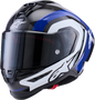 ALPINESTARS Supretech R10 Helmet - 22.06 - Arius - Gloss Black/White/Blue - XS 8203926-1647-XS