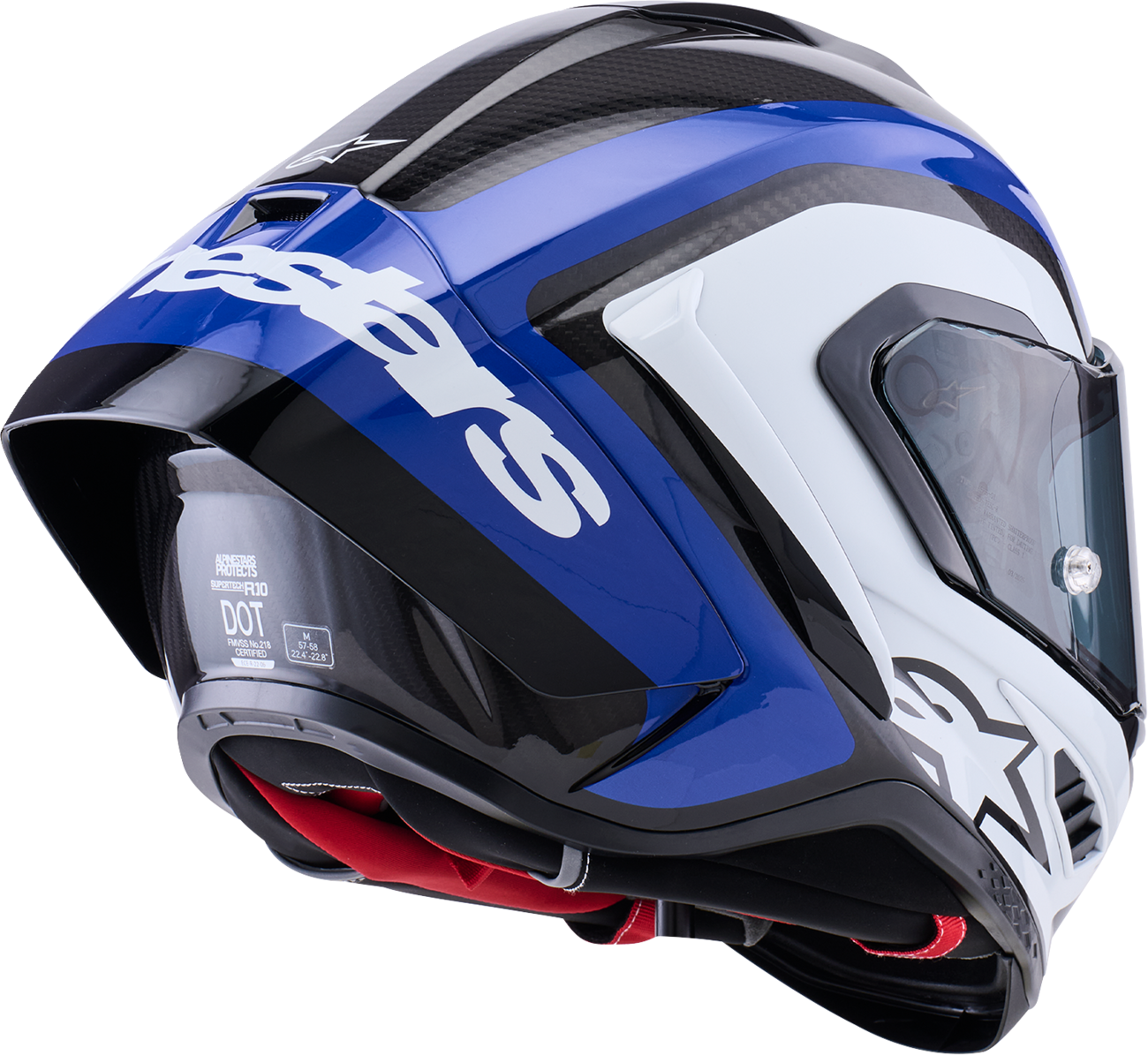 ALPINESTARS Supretech R10 Helmet - 22.06 - Arius - Gloss Black/White/Blue - XS 8203926-1647-XS