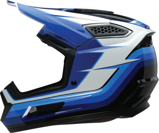Z1R Dirt Maxx Helmet Vortex Blue/White XS - Injection Molded Polycarbonate Shell and Advanced Ventilation