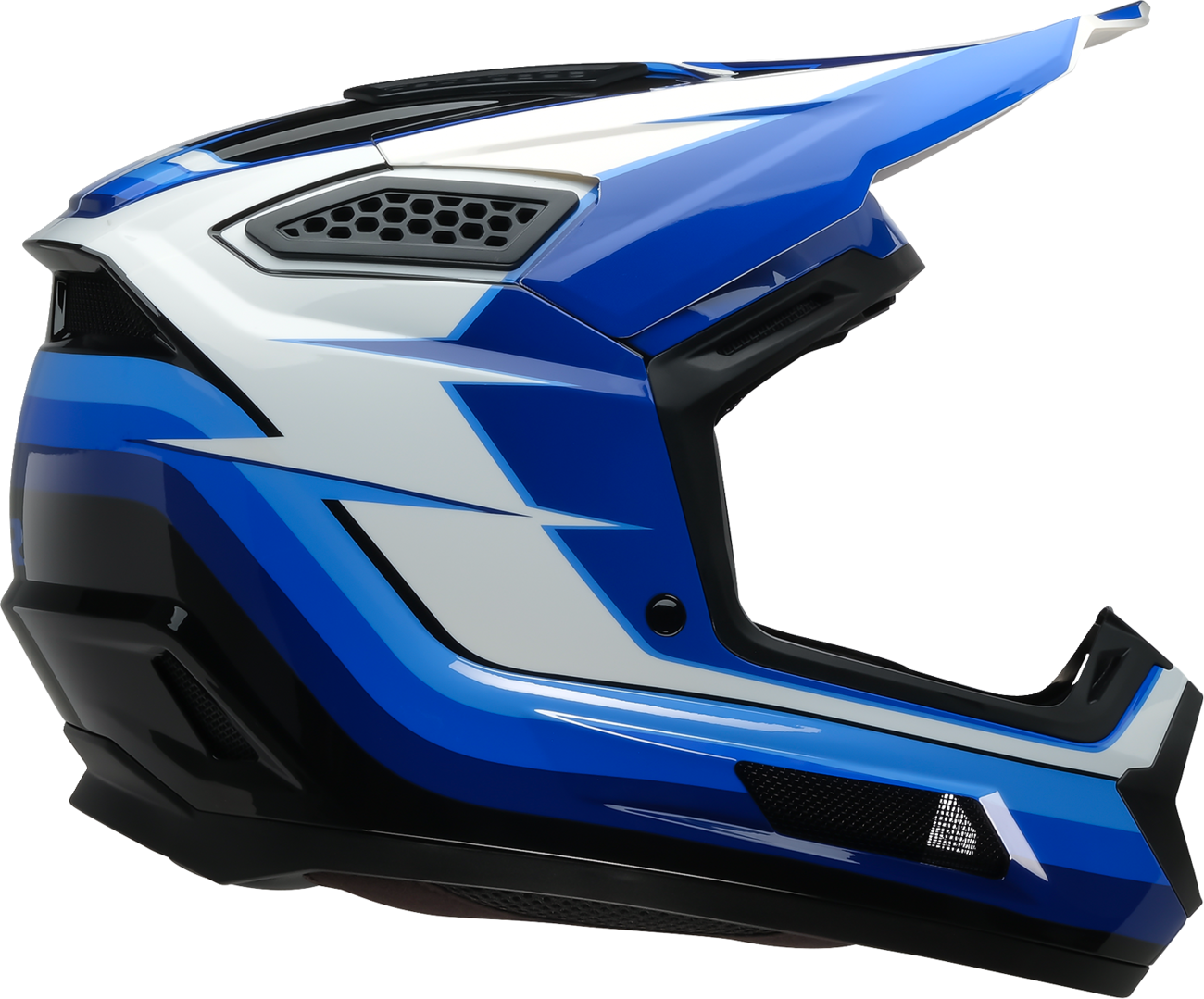Z1R Dirt Maxx Helmet Vortex Blue/White XS - Injection Molded Polycarbonate Shell and Advanced Ventilation