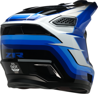 Z1R Dirt Maxx Helmet Vortex Blue/White XS - Injection Molded Polycarbonate Shell and Advanced Ventilation