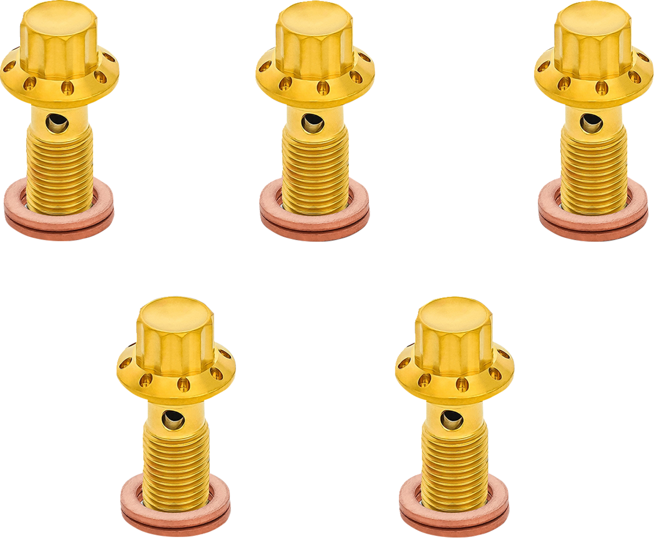 ARLEN NESS Banjo Bolt 5-Pack - M10x1.0 - Gold 300-859