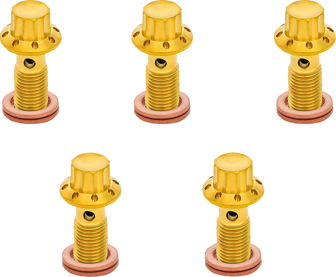 ARLEN NESS Banjo Bolt 5-Pack - M10x1.25 - Gold 300-862