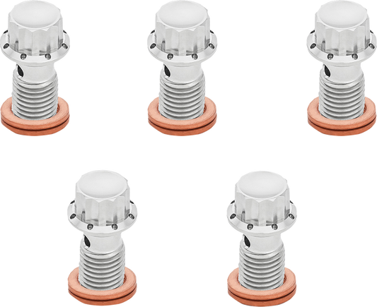 ARLEN NESS Banjo Bolt 5-Pack - M12x1.25 - Polished 300-863