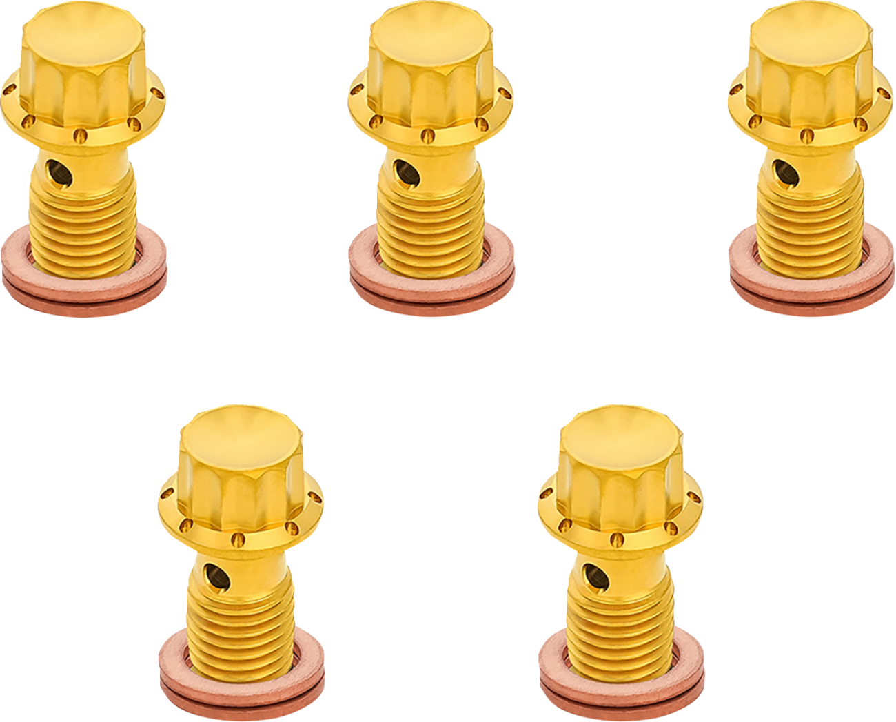 ARLEN NESS Banjo Bolt 5-Pack - M12x1.25 - Gold 300-865