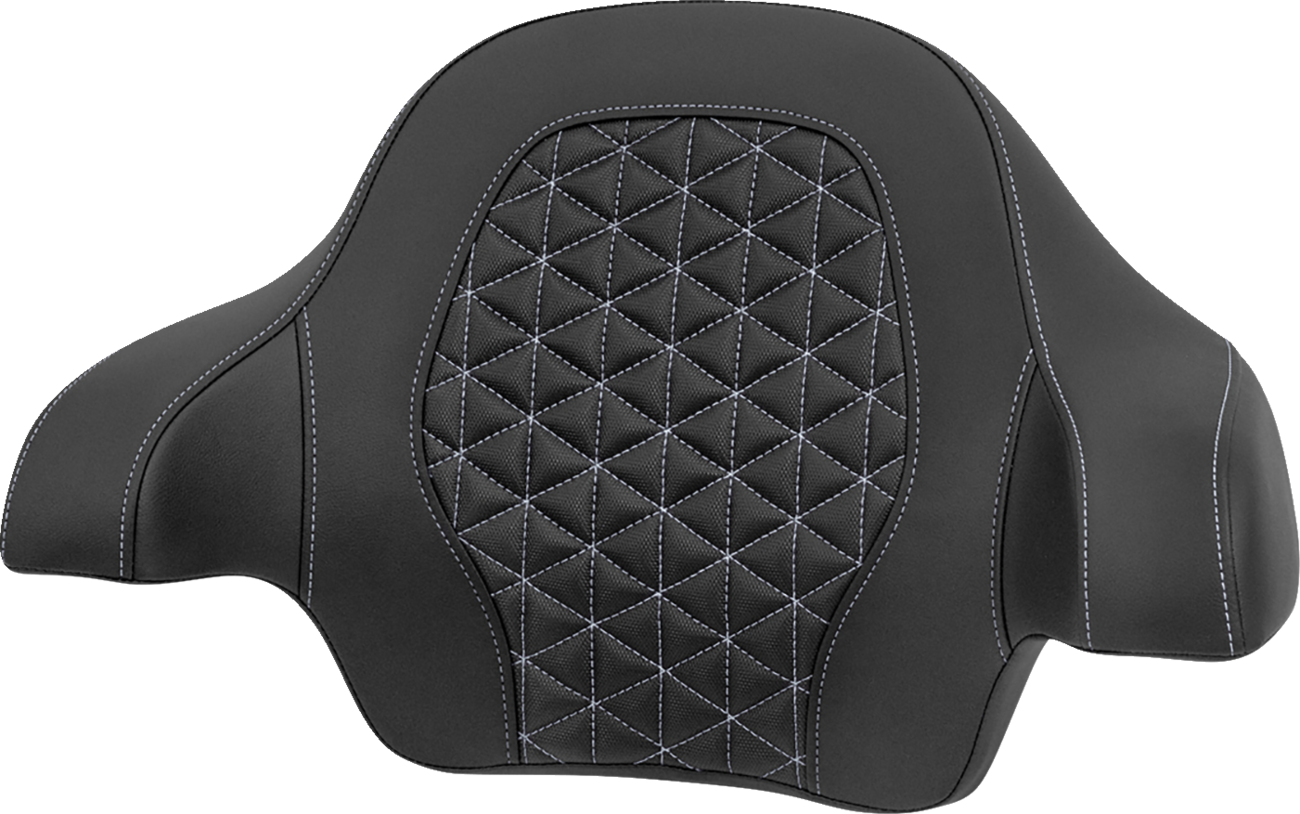 SADDLEMEN Tour-Pak® Passenger Pad - Tri-Gripper - Silver Stitch - FLH/FLT '14-'25 814-07-21105