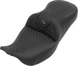 SADDLEMEN Roadsofa™ Seat - without Backrest - Dragon Stitch - Gray Stitch - FLH/FLT '08-'25 808-07B-20802