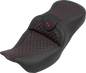 SADDLEMEN Roadsofa™ Seat - without Backrest - Dragon Stitch - Red Stitch - FLH/FLT '08-'25 808-07B-20804