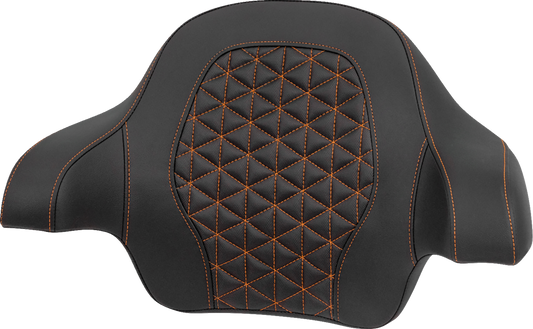 SADDLEMEN Tour-Pak® Passenger Pad - Tri-Gripper - Orange Stitch - FLH/FLT '14-'25 814-07-21103