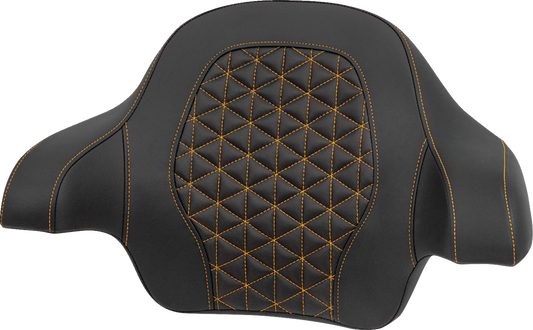 SADDLEMEN Tour-Pak® Passenger Pad - Tri-Gripper - Gold Stitch - FLH/FLT '14-'25 814-07-21107