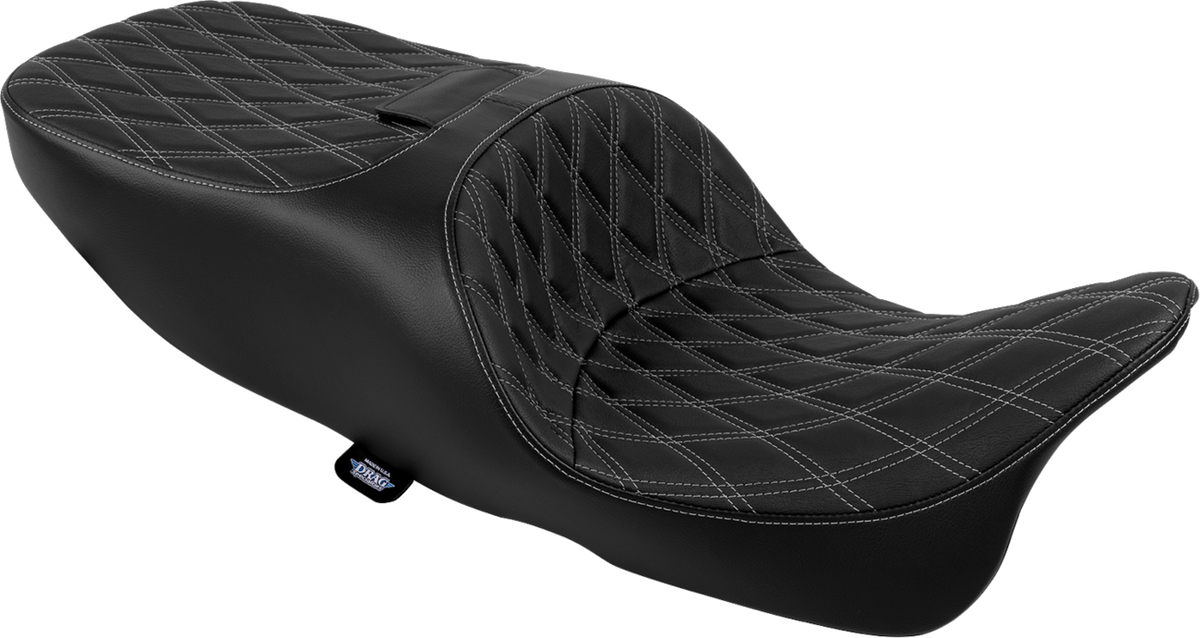 DRAG SPECIALTIES SEATS Freedom Seat - Vinyl - Double Diamond Silver Stitch - FLRT/FLTRT '15-'25 4727C