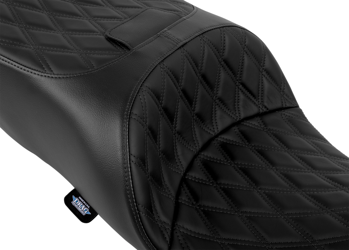 DRAG SPECIALTIES SEATS Freedom Seat - Solar Leather - Double Diamond Black Stitch - FLRT/FLTRT '15-'25 4724E