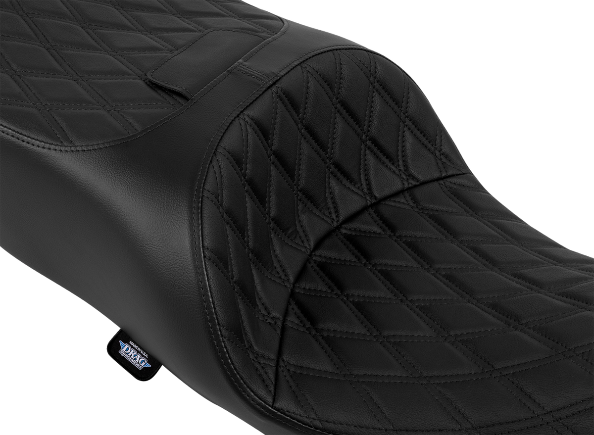 DRAG SPECIALTIES SEATS Freedom Seat - Vinyl - Double Diamond Black Stitch - FLRT/FLTRT '15-'25 4727B