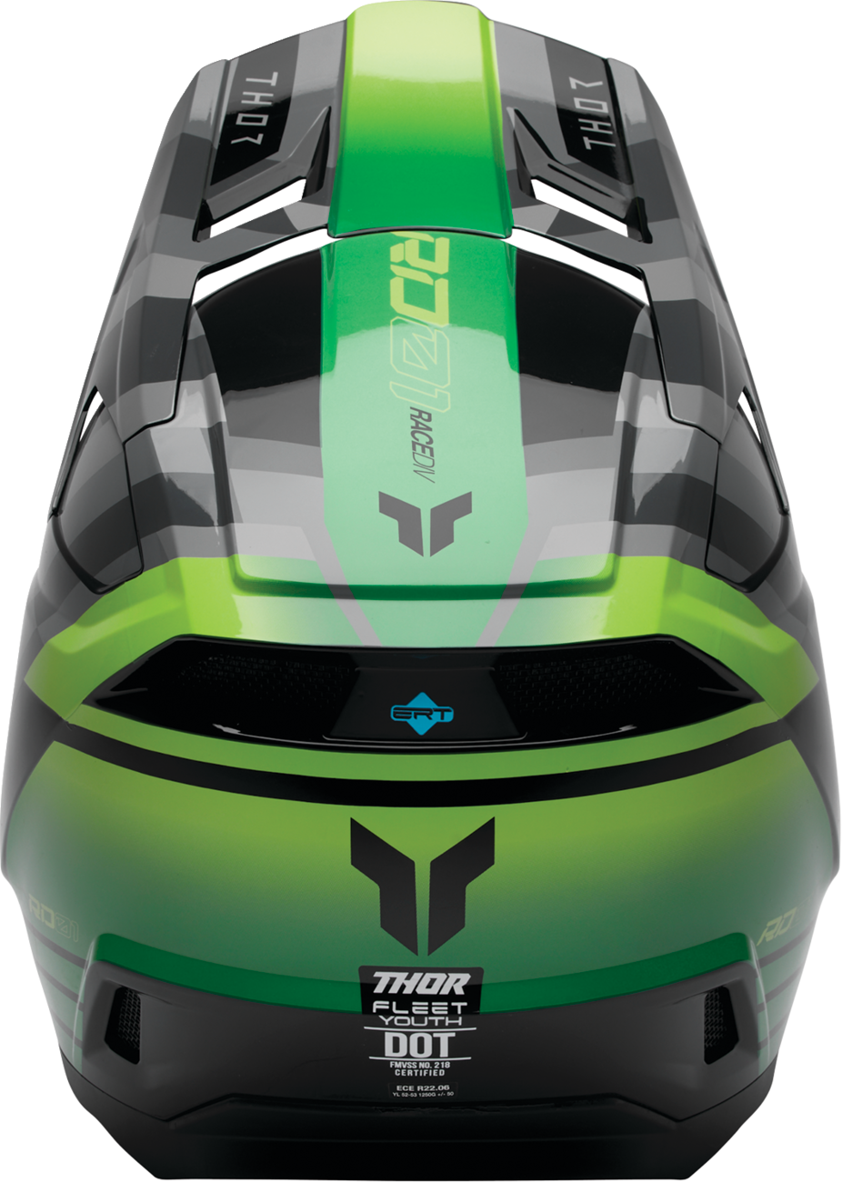 THOR Youth Fleet Helmet - Camber - Black/Green - Medium 0111-1769