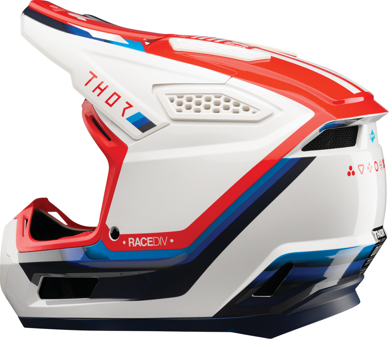 THOR Fleet Helmet - Defy - White/Red/Blue - XS 0110-9441