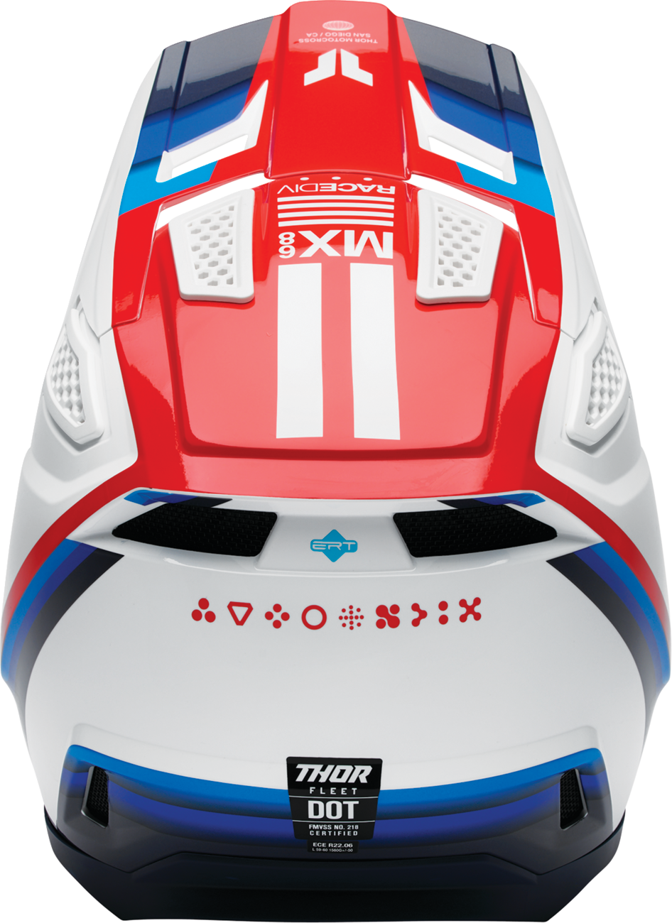 THOR Fleet Helmet - Defy - White/Red/Blue - XS 0110-9441