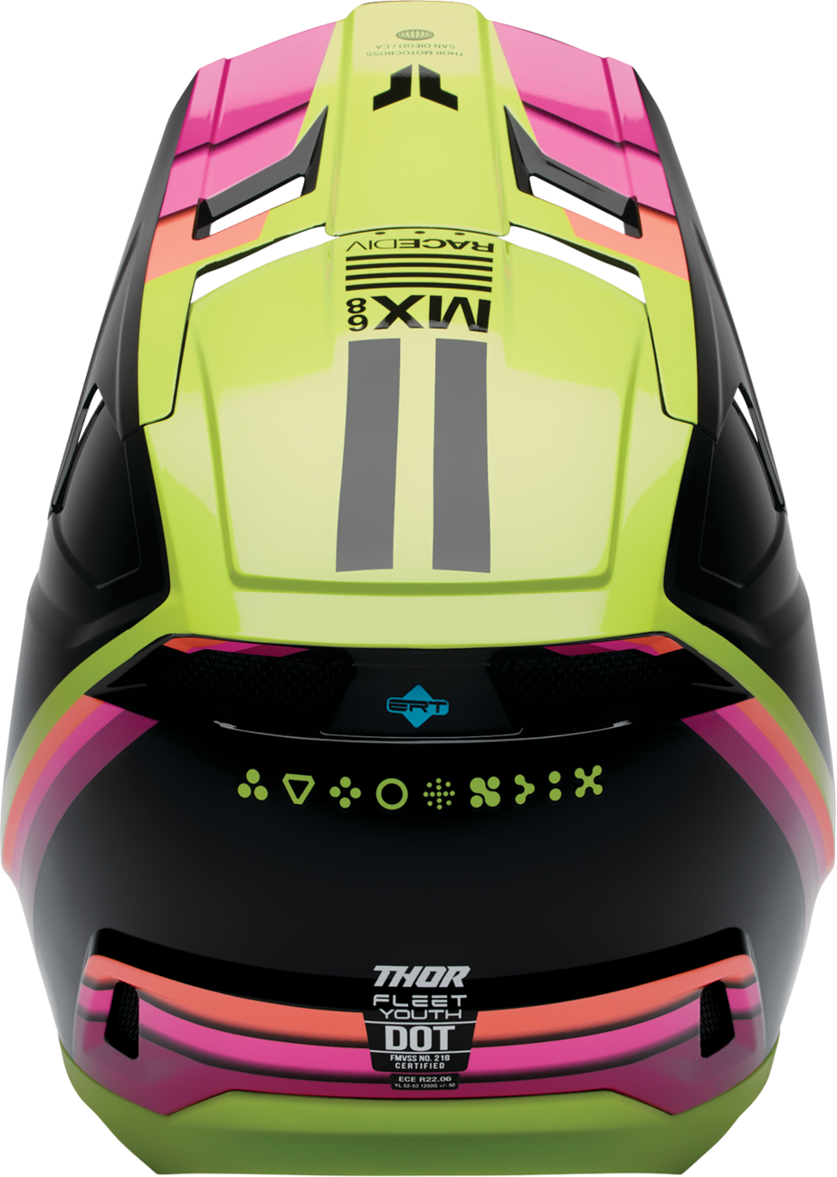 THOR Youth Fleet Helmet - Defy - Black/Acid - Medium 0111-1760
