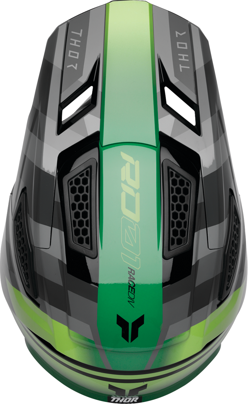 THOR Fleet Helmet - Camber - Black/Green - Large 0110-9402