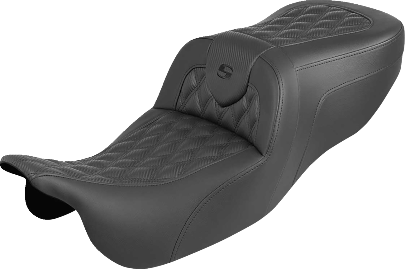 SADDLEMEN Roadsofa™ Carbon Fiber Seat - Lattice Stitch - Without Backrest - FLRT/FLTRT '15-'25 815-07-20600