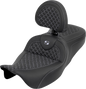SADDLEMEN Roadsofa™ Seat - Dragon Scale - Silver Stitch - with Backrest - Touring '08-'25 808-07B-208B5