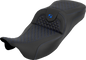 SADDLEMEN Extended Reach RoadSofa™ Seat - Dragon Scale - w/o Backrest - Blue Stitch - FLH/FLT '08-'25 808-07B-20901