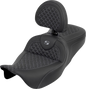 SADDLEMEN Roadsofa™ Seat - Dragon Scale - Gray Stitch - with Backrest - Touring '08-'25 808-07B-208B2