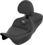 SADDLEMEN Roadsofa™ Seat - Dragon Scale - White Stitch - with Backrest - Touring '08-'25 808-07B-208B6