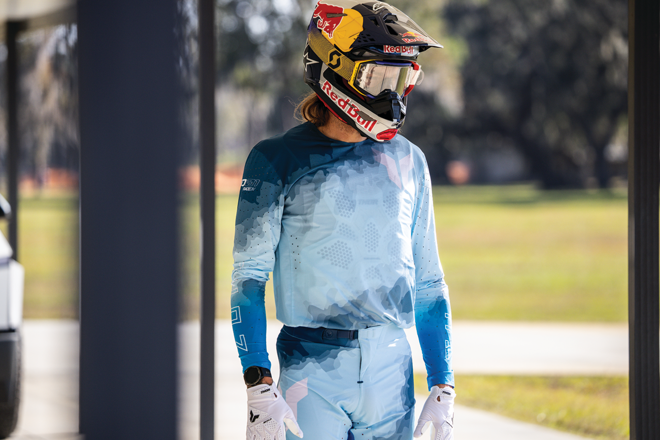 THOR Sportmode Carbon Jersey - Electric Blue/Powder Blue - Medium 2910-8733