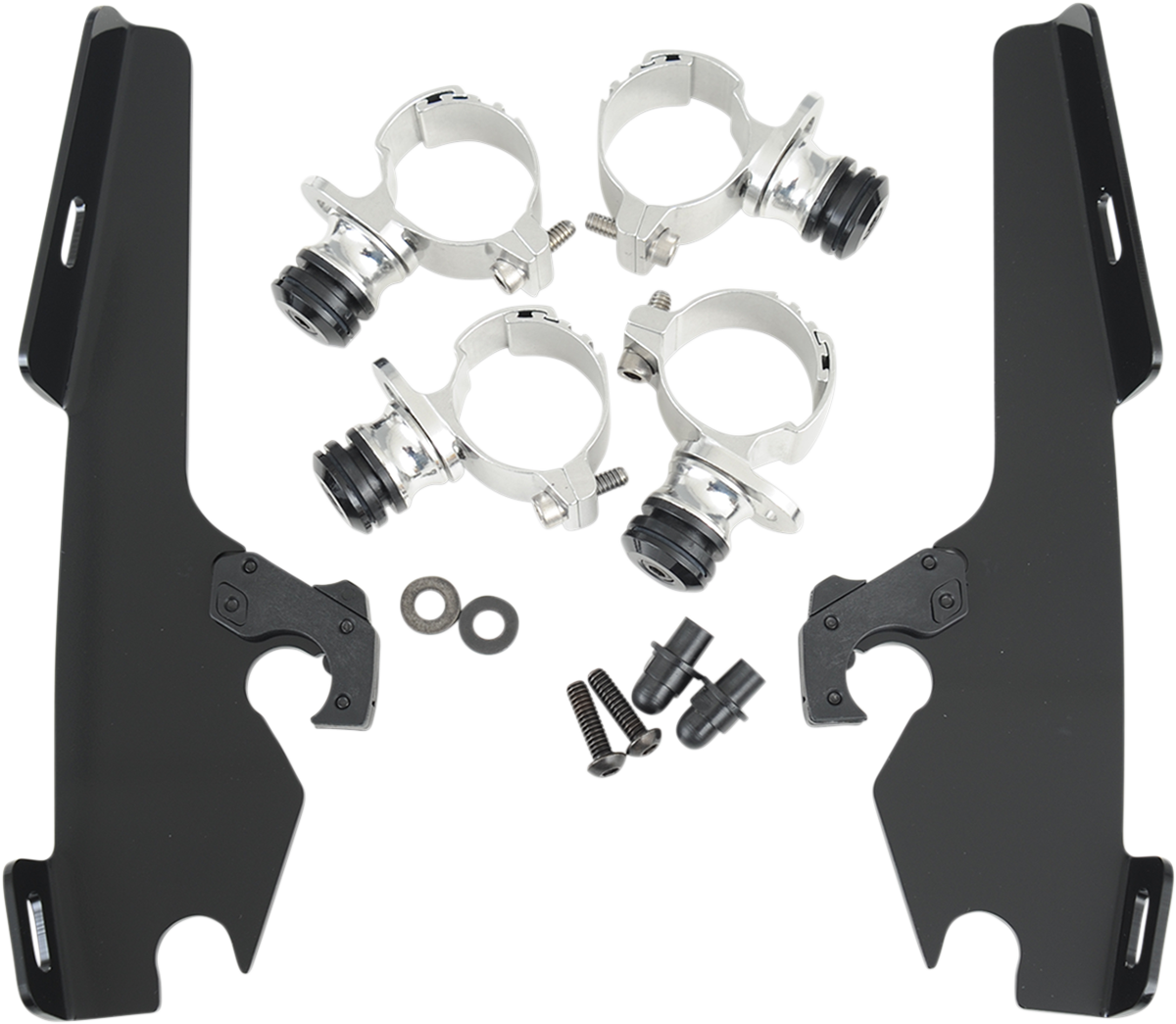 MEMPHIS SHADES Batwing Trigger Lock Mounting Kit - VT 750/1100 - Black MEK1957