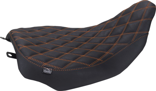 MUSTANG Runaround™ Solo Seat - Double Diamond - Mandarin Orange Stitch - FLT/FLH '23-'26 88020MO