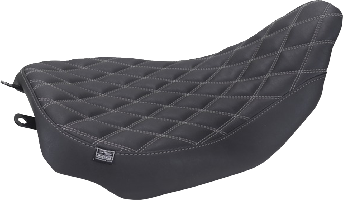 MUSTANG Runaround™ Solo Seat - Double Diamond - Gun Metal Gray Stitch - FLT/FLH '23-'26 88020GM