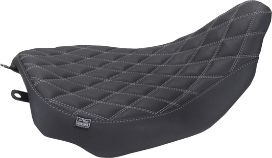 MUSTANG Runaround™ Solo Seat - Double Diamond - Gun Metal Gray Stitch - FLT/FLH '23-'26 88020GM