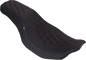 MUSTANG Low Squareback Seat - Double Diamond - Dark Cherry Stitch - FLH/FLT '23-'26 88514DC
