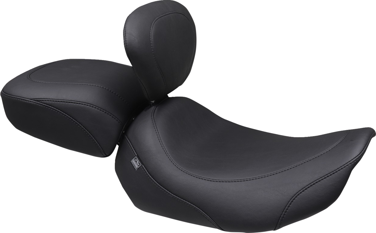 MUSTANG Wide Tripper™ Solo Seat - Backrest Receiver - Black Stitch - FLT/FLH '23-'26 89402