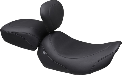 MUSTANG Wide Tripper™ Solo Seat - Backrest Receiver - Black Stitch - FLT/FLH '23-'26 89402