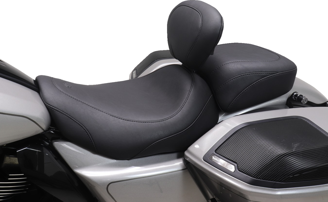 MUSTANG Wide Tripper™ Solo Seat - Backrest Receiver - Black Stitch - FLT/FLH '23-'26 89402