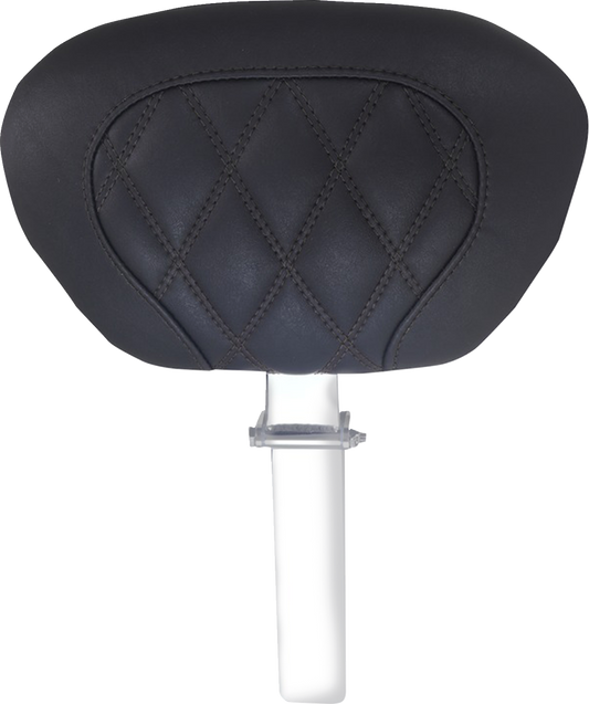 MUSTANG Driver Backrest - Double Diamond - Black Stitch - FLH/FLT '08-'25 89539