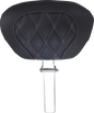 MUSTANG Driver Backrest - Double Diamond - Gun Metal Stitch - FLH/FLT '08-'25 89539GM