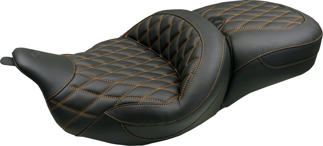 MUSTANG Super Touring Seat - Double Diamond - Toast Stitch FLH/FLT '08-'25 89538T