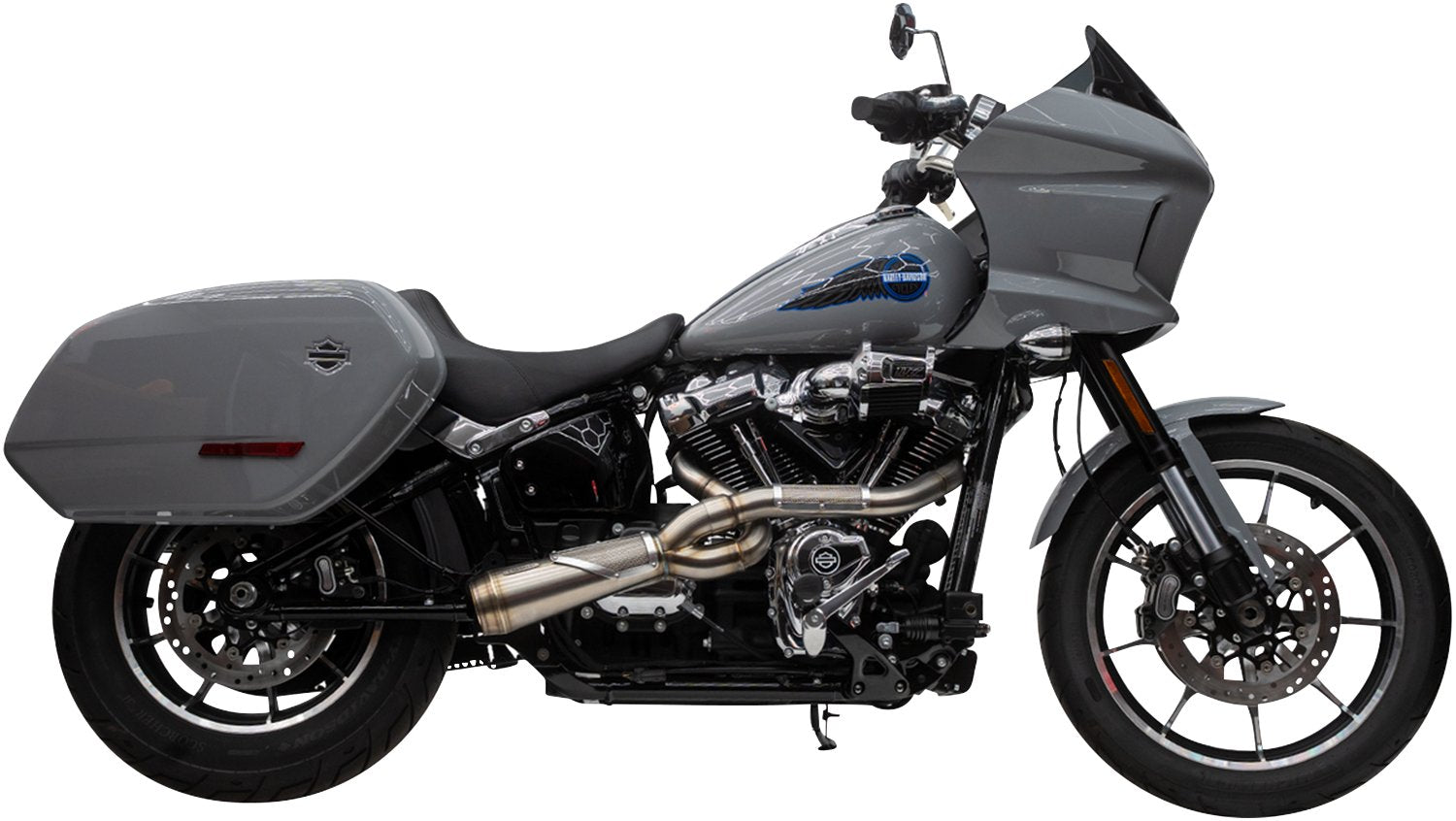 TRASK 2-into-1 Big Sexy Exhaust System - Brushed Stainless Steel - M8 Softail TM-5132