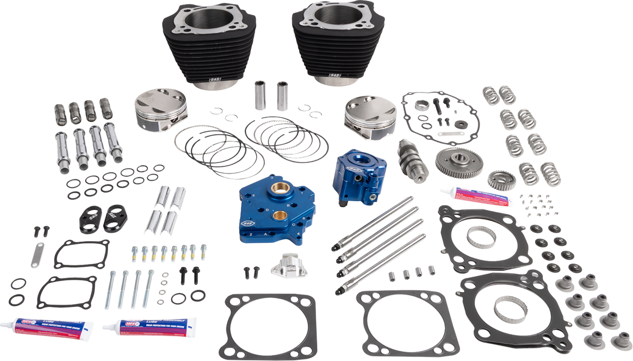 S&S CYCLE 132" Power Package - HPT496 - Gear Drive - Oil Cooled - Black w/o Highlights - 114"/117" M8 310-1392