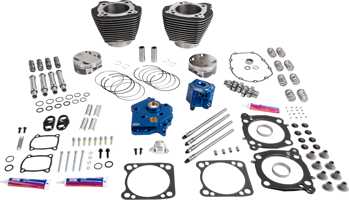 S&S CYCLE 132" Power Package - HPT496 - Chain Drive - Water Cooled - Black with Highlights - 114"/117" M8 310-1401