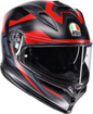 AGV K7 Helmet - Glimpse - Matte Black/Red - Medium 2118399004-015-M