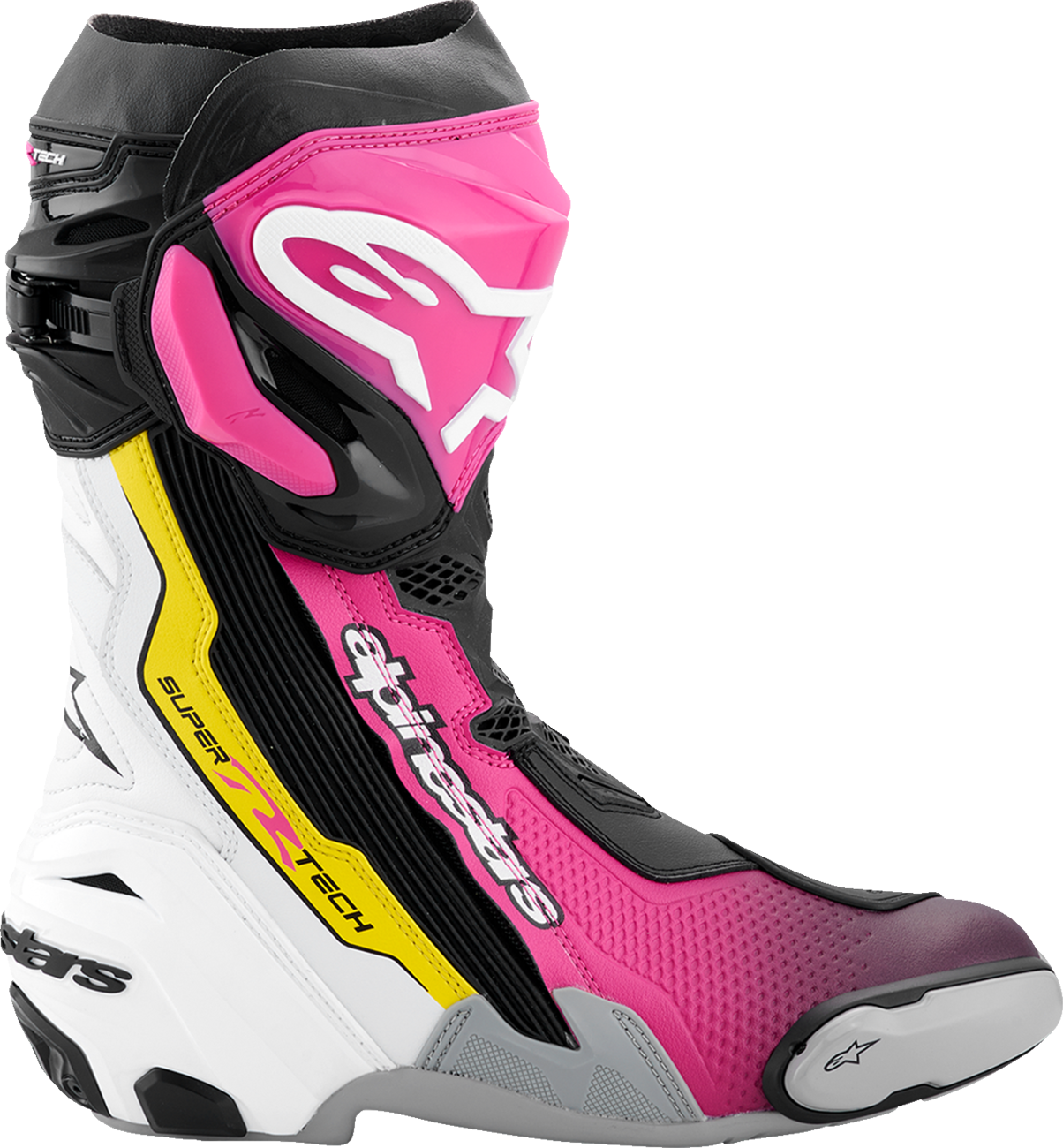 ALPINESTARS Supertech R Boots - Black/Magenta/White/Yellow - US 11.5 / EU 46 2220021-1634- 46